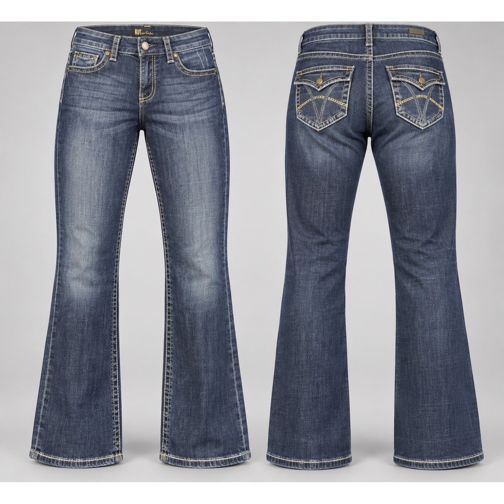 KUT from the Kloth jeans womens 6x31 Natalie High Rise Bootcut Jeans Dark Wash